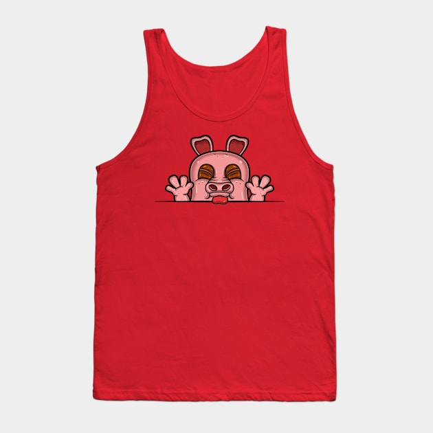 Pig Cartoon With Taunt Face Expression Tank Top by tedykurniawan12